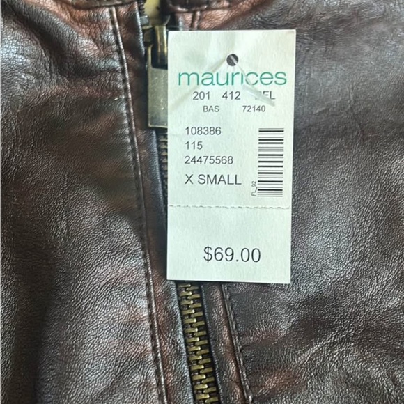 Maurices Brown Leather Motorcycle Jacket - Picture 2 of 2